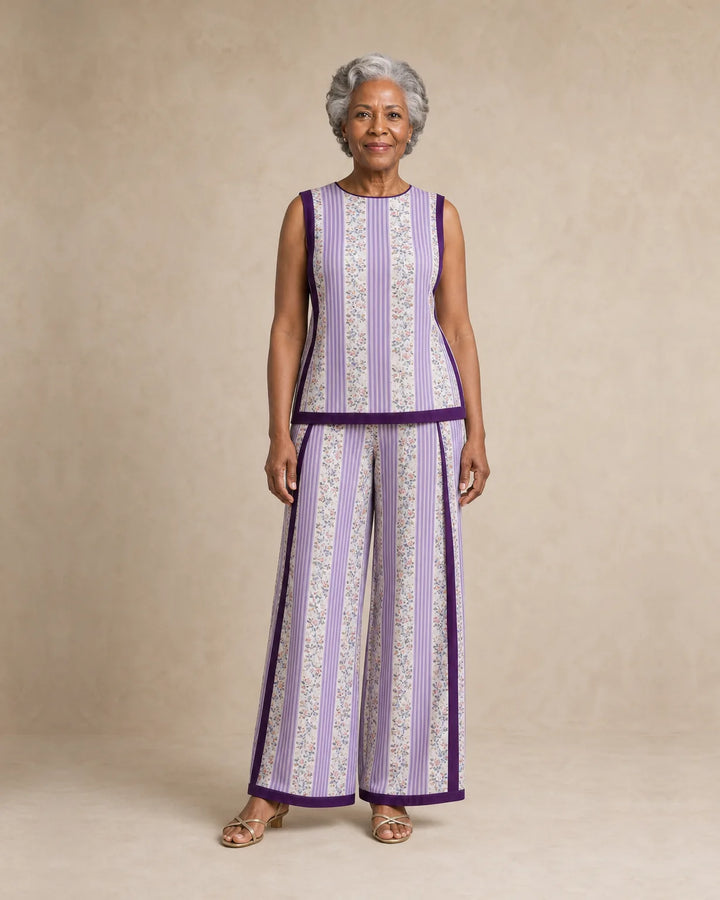 Sierra | Sleeveless Print Top & Wide-Leg Set