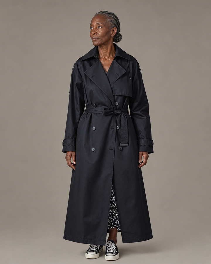 Gloria | Oversized Double-Breasted Long Trench Coat