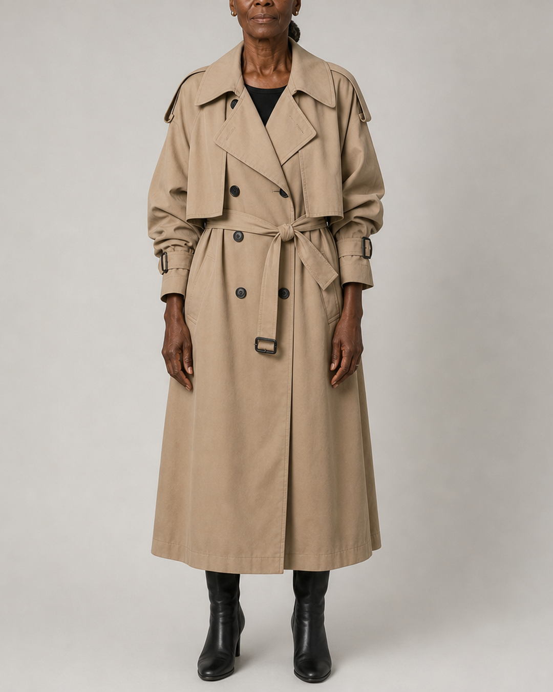 Gloria | Oversized Double-Breasted Long Trench Coat
