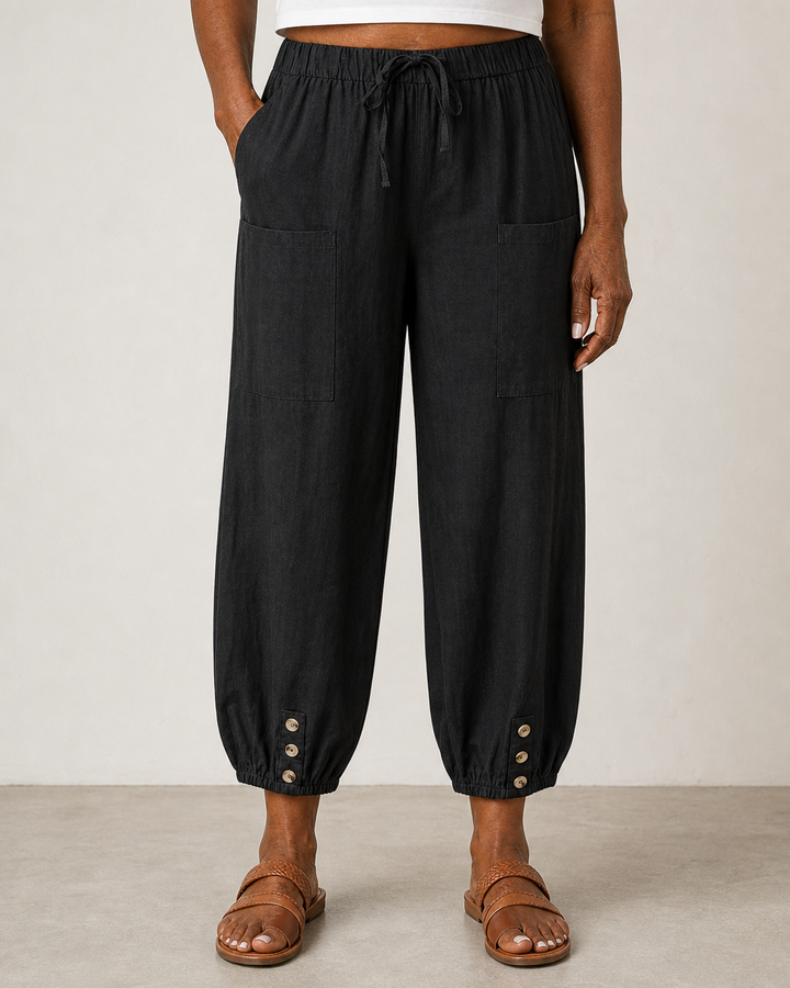 Lena | Elegant Breatable Highwaisted Pants — Black