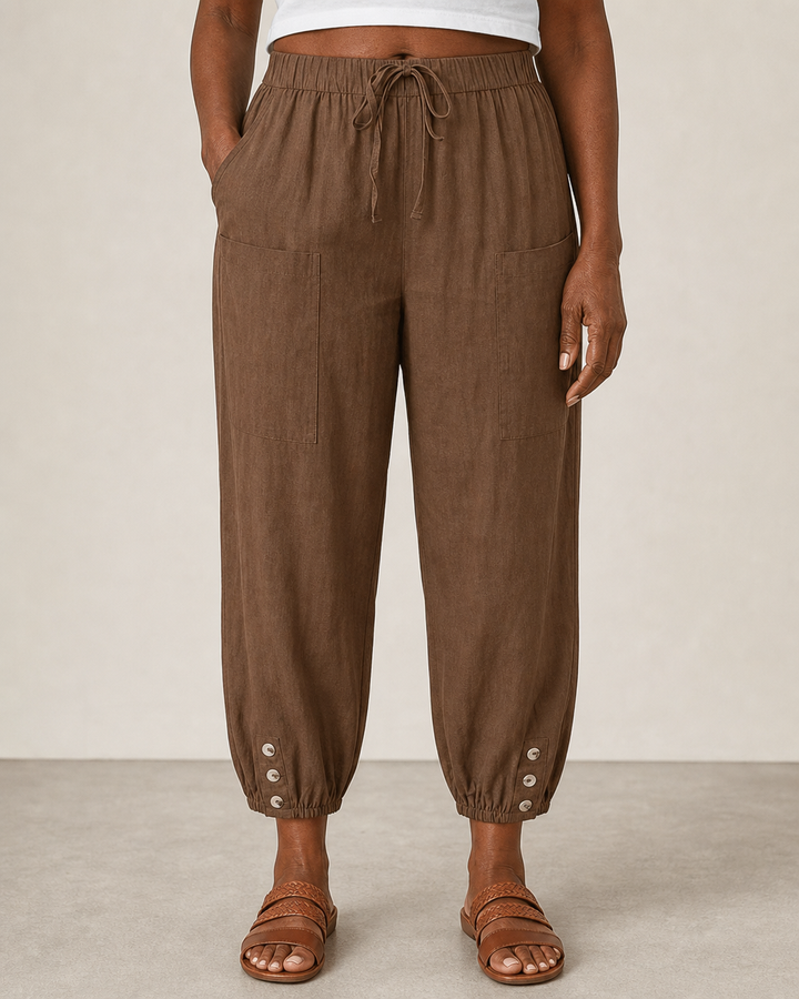 Lena | Elegant Breatable Highwaisted Pants — Brown