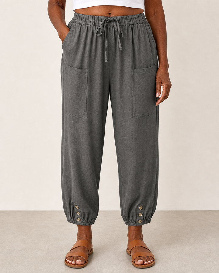 Lena | Elegant Breatable Highwaisted Pants — Dark Grey