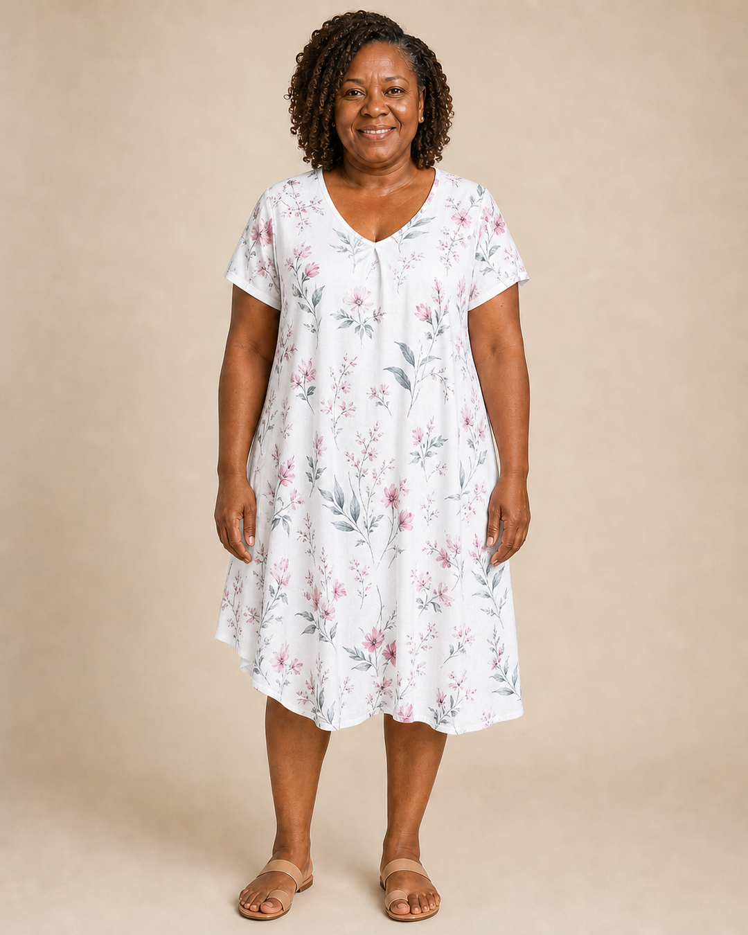 Solenne | Feather Print Relaxed Dress