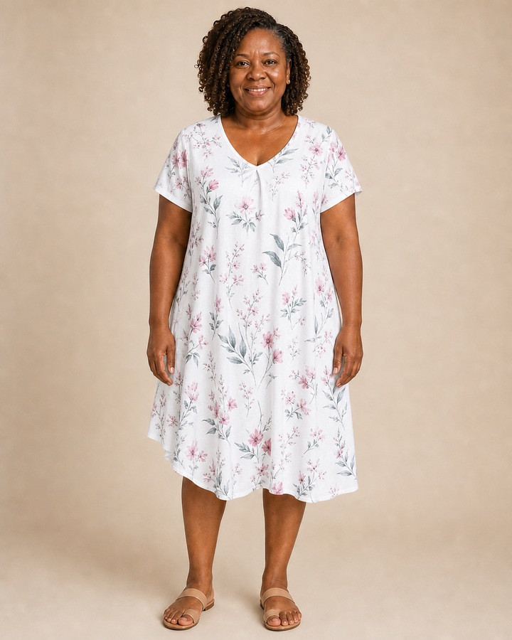 Solenne | Feather Print Relaxed Dress
