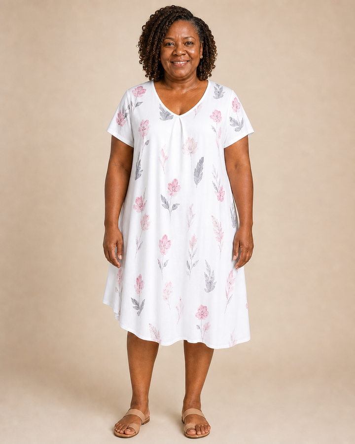 Solenne | Feather Print Relaxed Dress