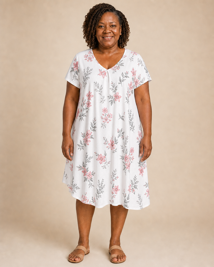 Solenne | Feather Print Relaxed Dress
