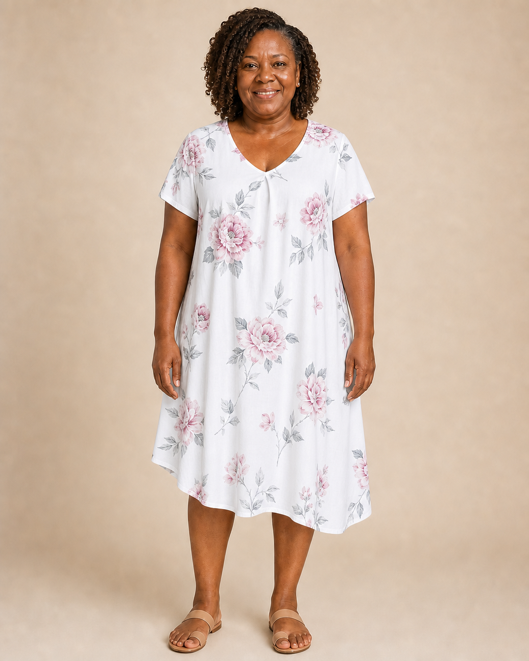 Solenne | Feather Print Relaxed Dress