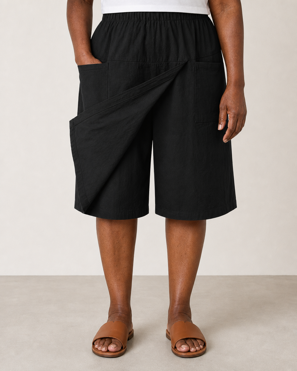Liberty | Elastic Waist Freedom Skort — Black