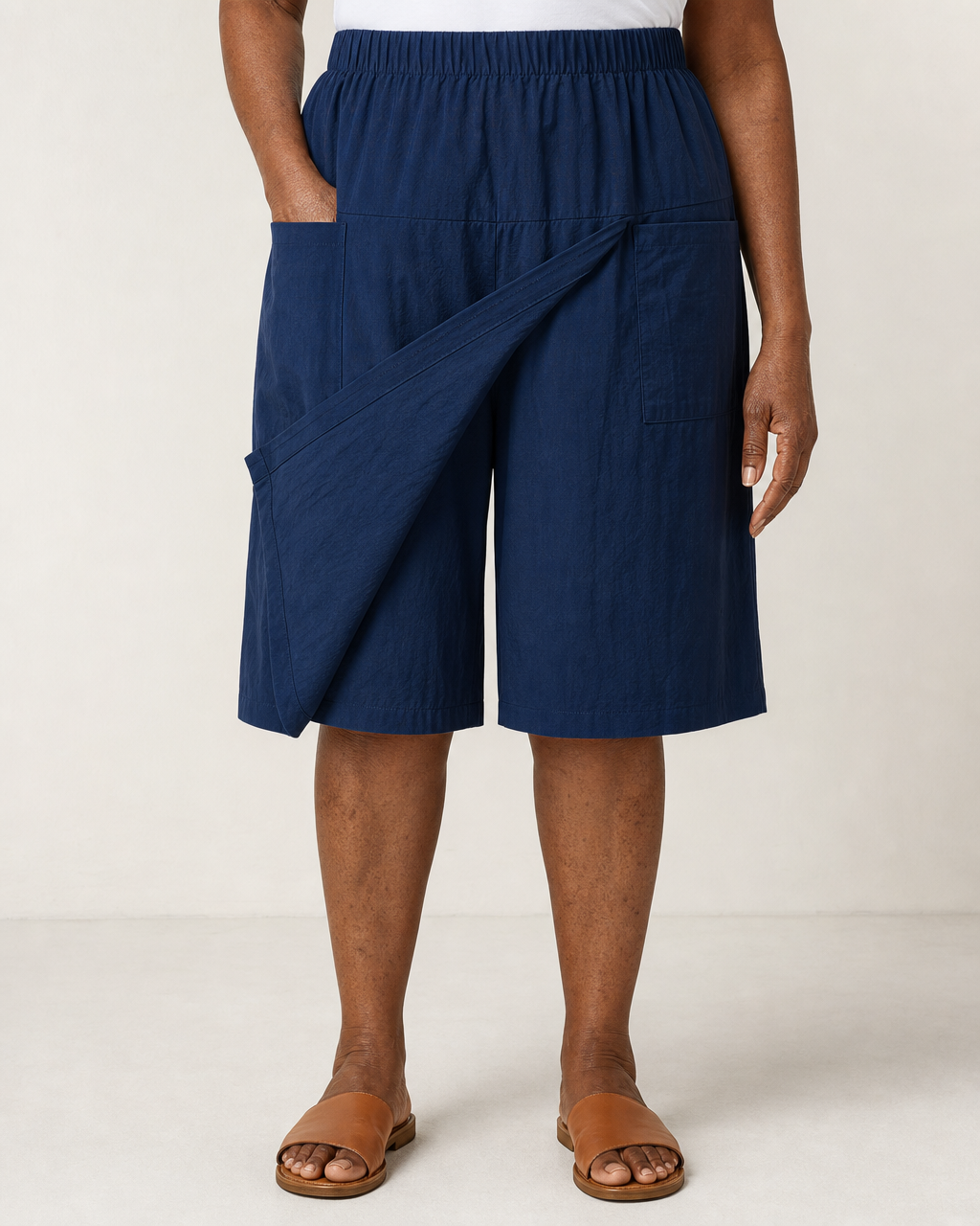 Liberty | Elastic Waist Freedom Skort — Dark Blue