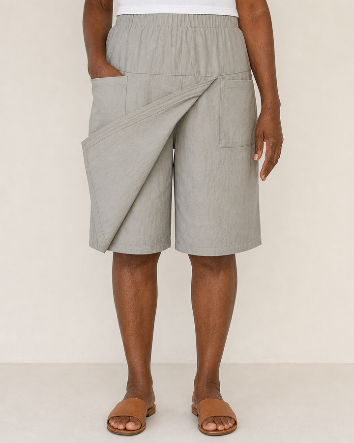 Liberty | Elastic Waist Freedom Skort — Light Gray