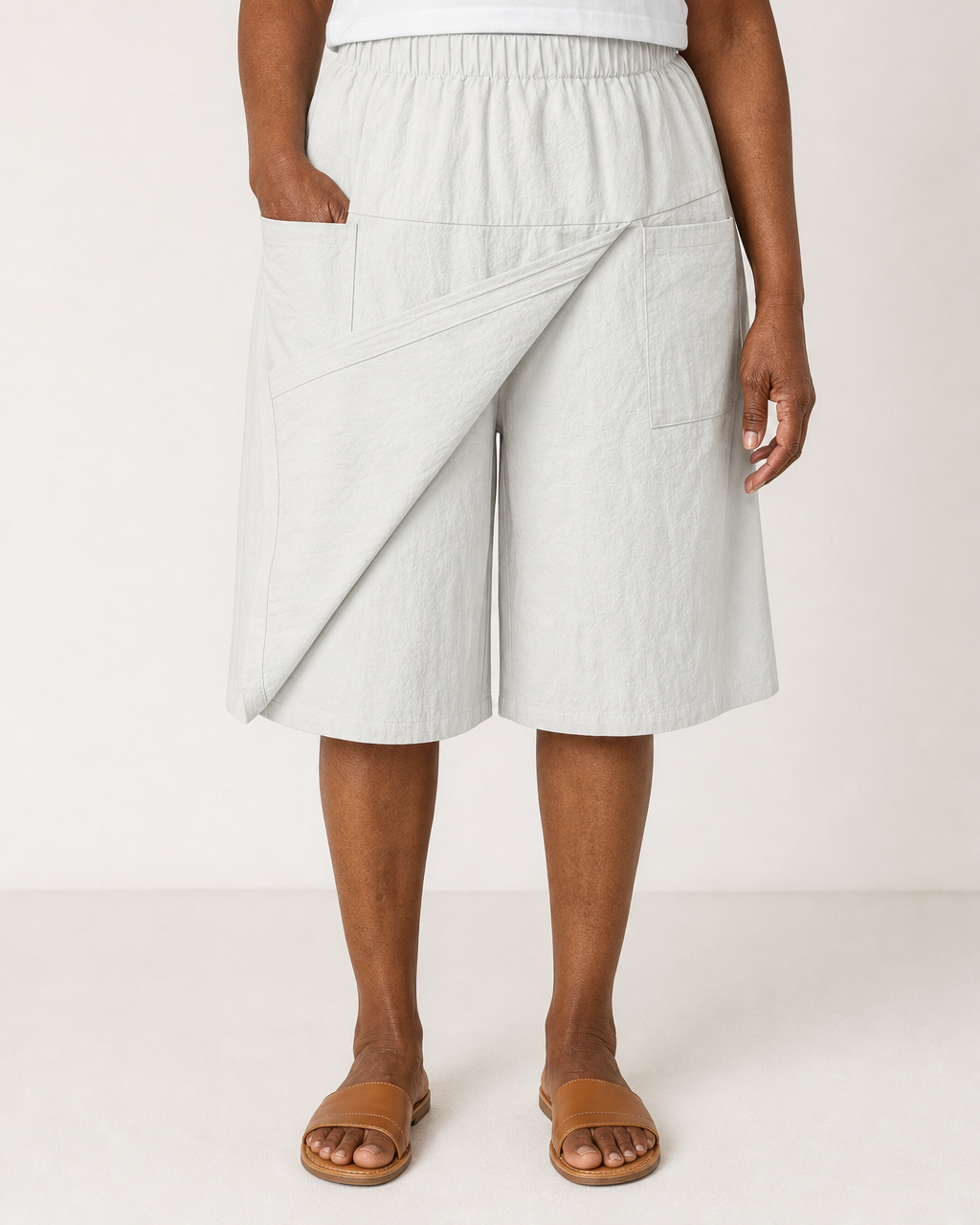 Liberty | Elastic Waist Freedom Skort — Off-White