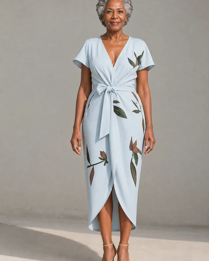 Abeni | Elegant Floral Wrap Dress
