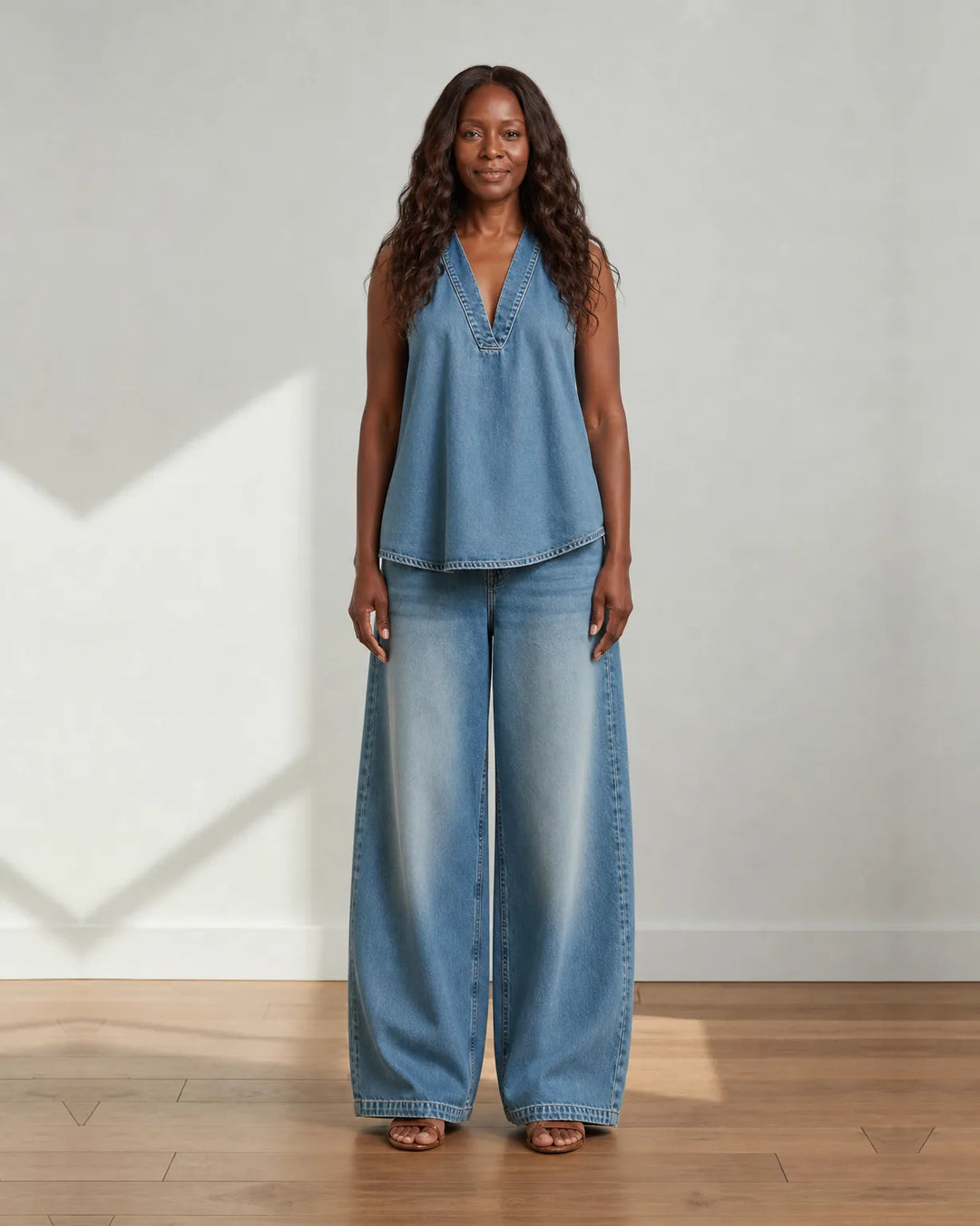Destiny | Vintage Washed Soft Denim Two-Piece Set