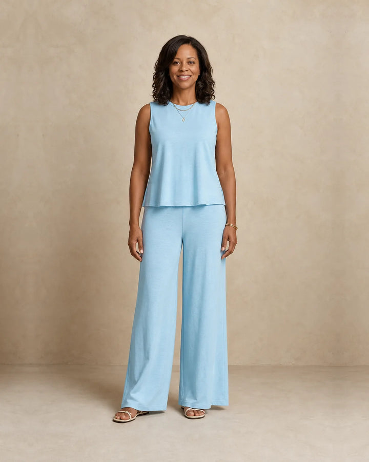 Cierra | Sleeveless Top & Wide-Leg Trouser Set