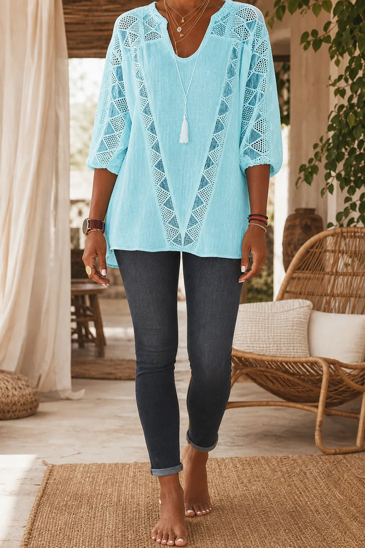 Dalila | Airy Lace-Trim Blouse