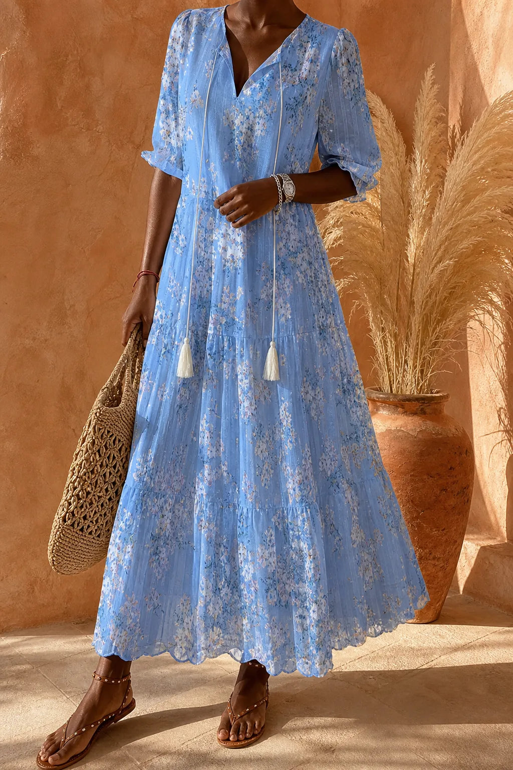 Adriana | Flowing Bohemian Maxi Dress