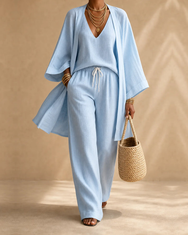 Yolanda | 3-Piece Linen Look Set