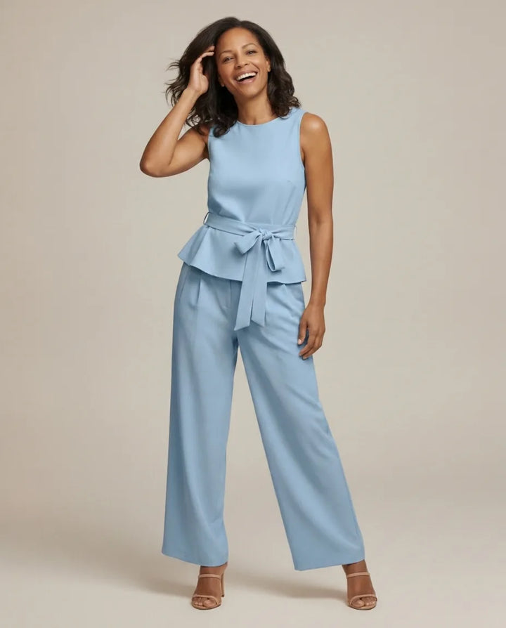 Camila | Tie-Waist Peplum Two-Piece Set