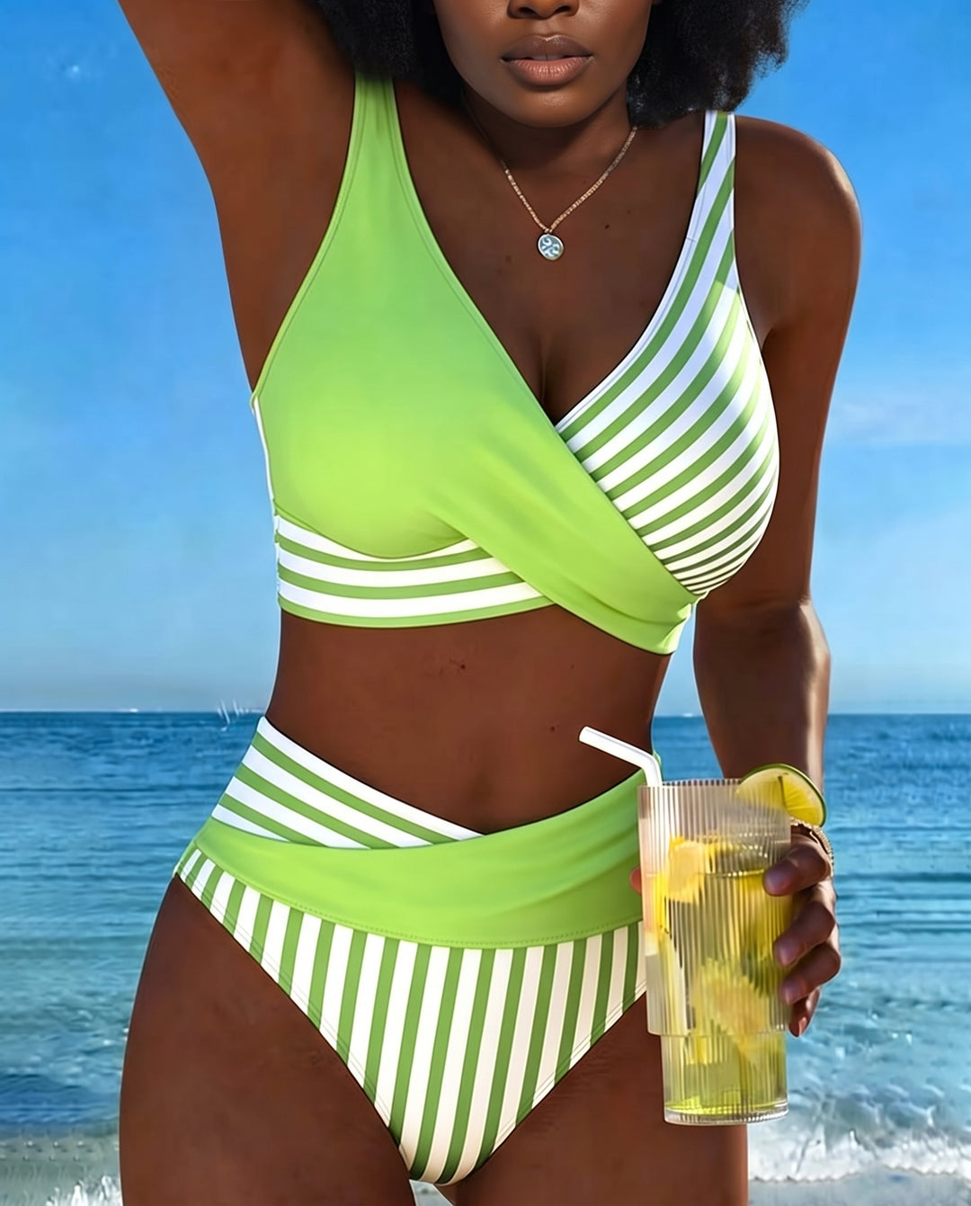 Jada | Crossed Stripes Bikini