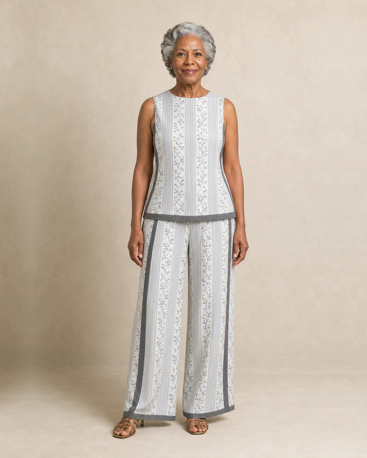 Sierra | Sleeveless Print Top & Wide-Leg Set