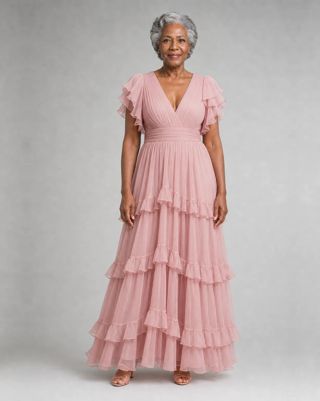 Zoe | Light Pink Elegant Wedding Maxi Dress
