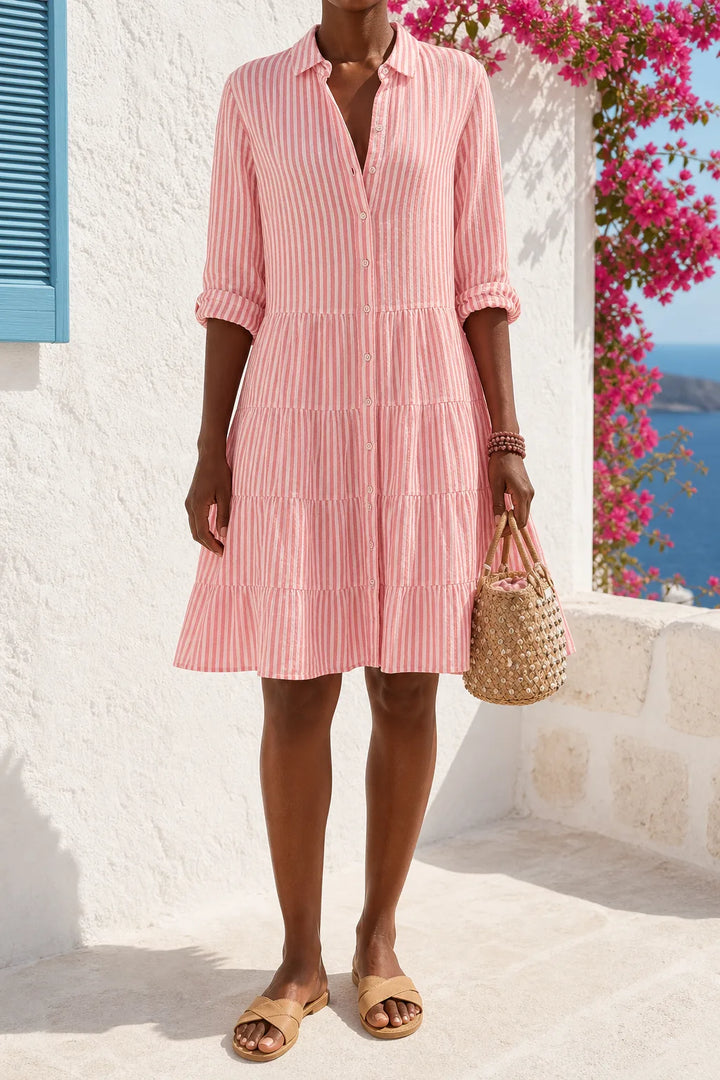 Cecily | Breezy Striped Shirt Dress