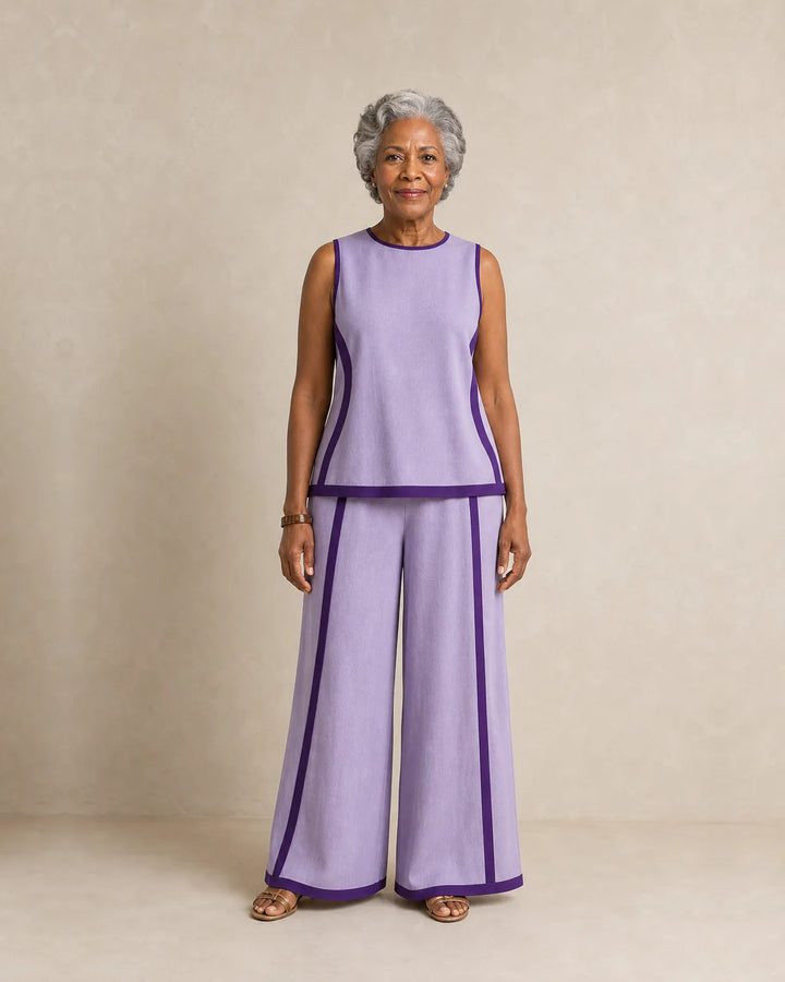 Sierra | Sleeveless Print Top & Wide-Leg Set
