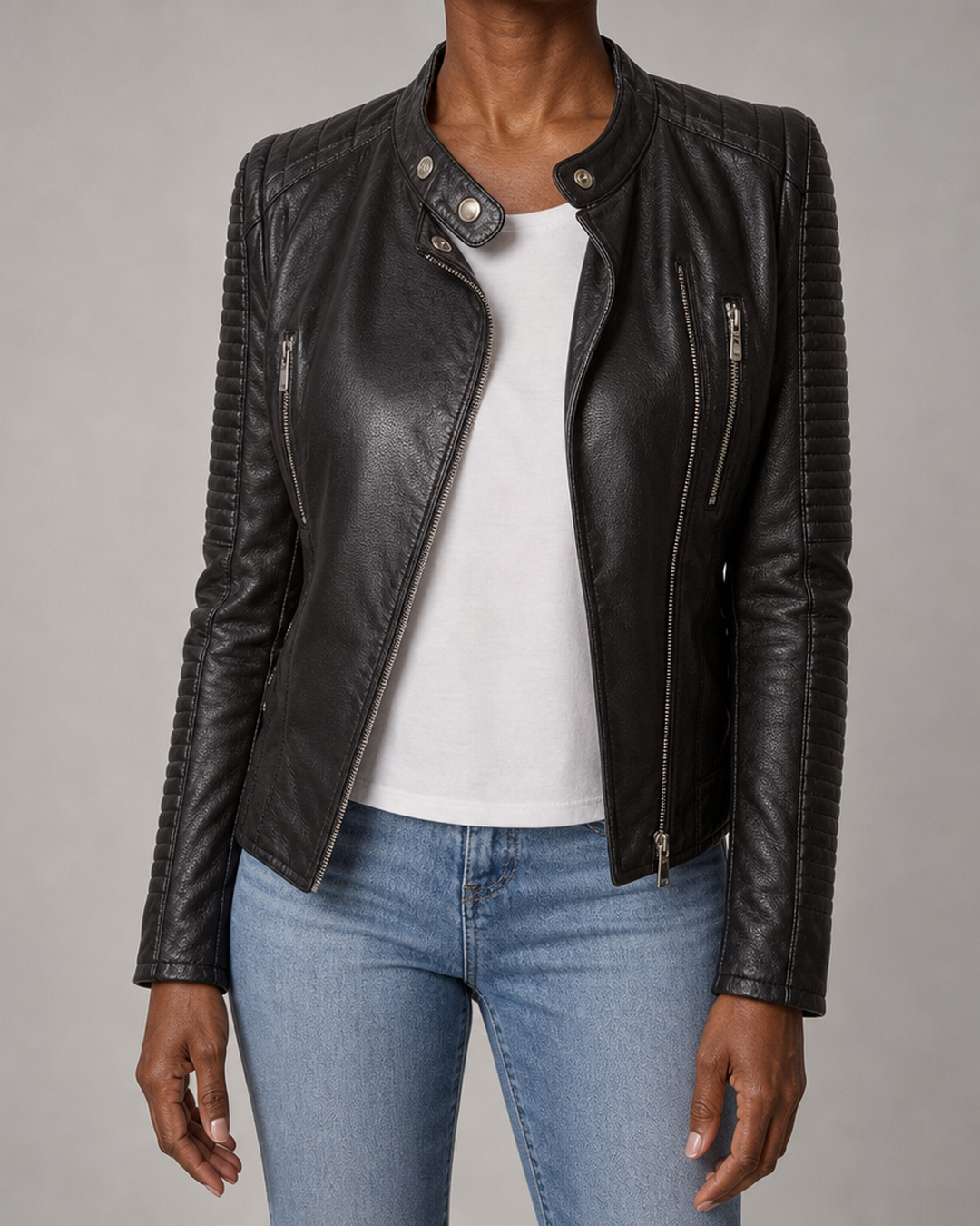 Inez | Moto-Style Zip-Up Jacket