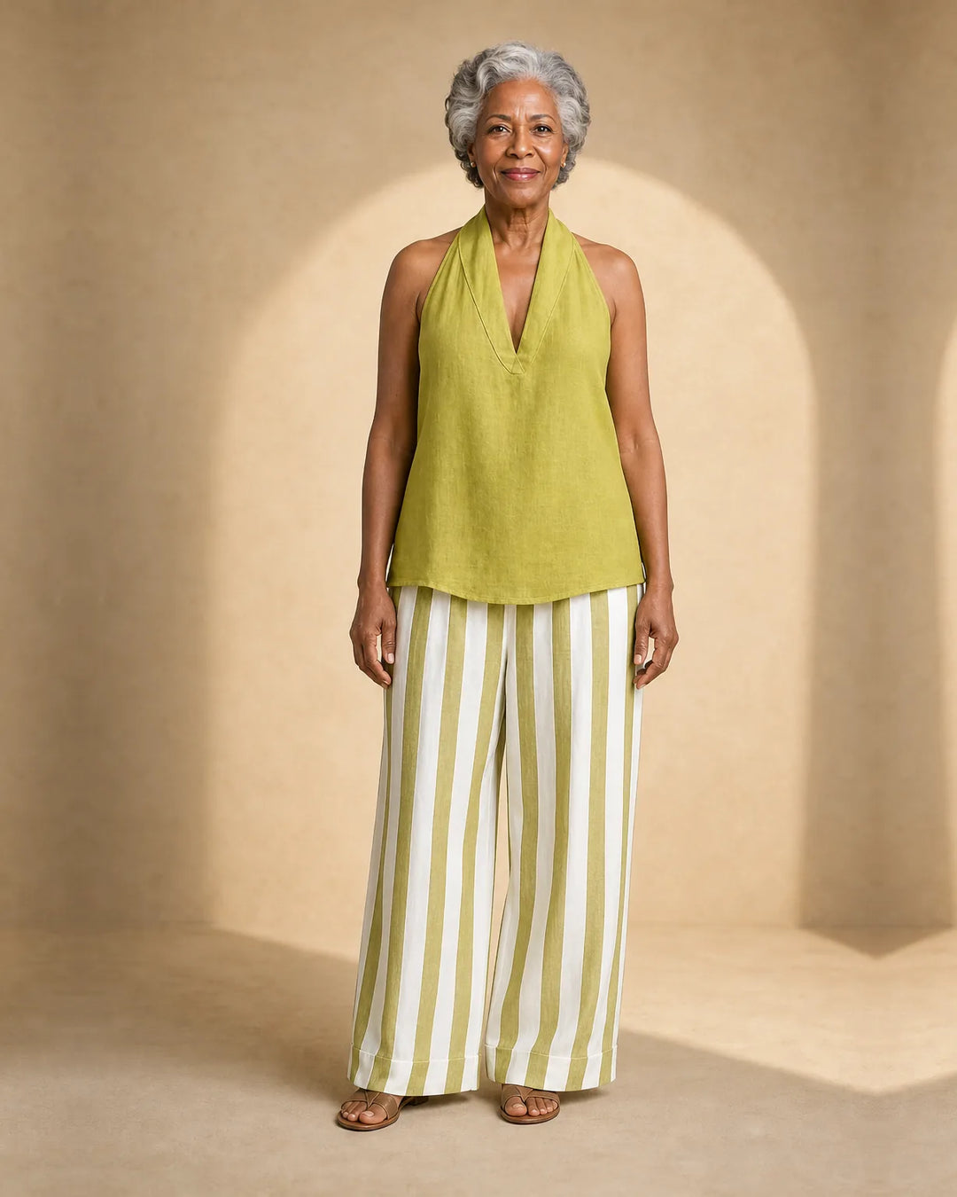Alani | Halter Top & Striped Wide-Leg Set