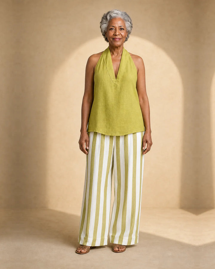 Alani | Halter Top & Striped Wide-Leg Set