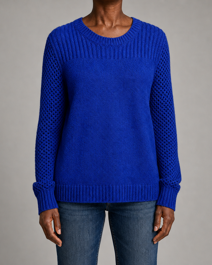 Lirienne | Textured Open-Knit Sleeves Sweater