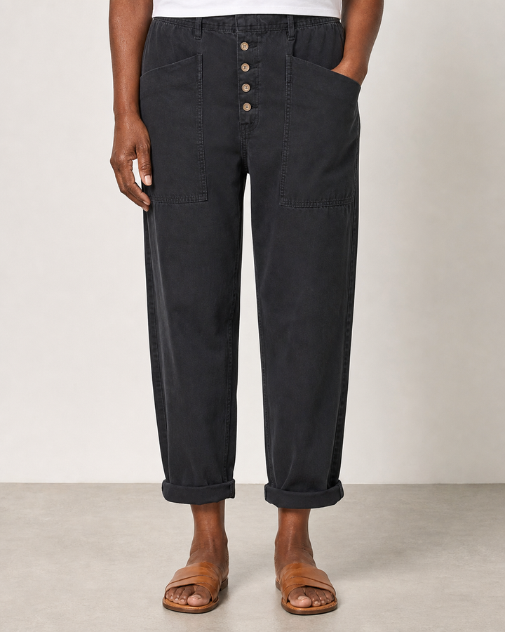 Lise | Elegant Relaxed Carpenter Jeans — Black