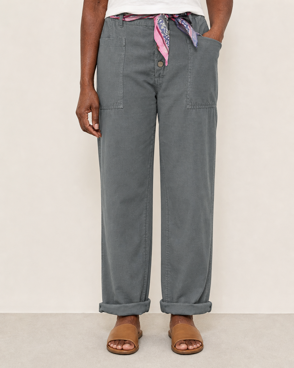 Lise | Elegant Relaxed Carpenter Jeans — Gray