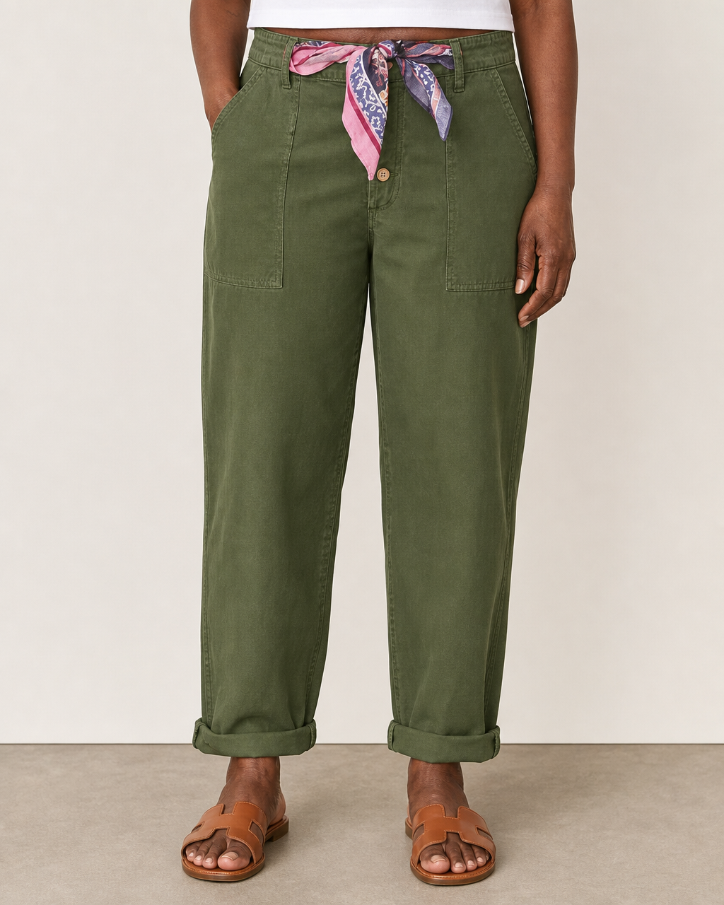 Lise | Elegant Relaxed Carpenter Jeans — Green