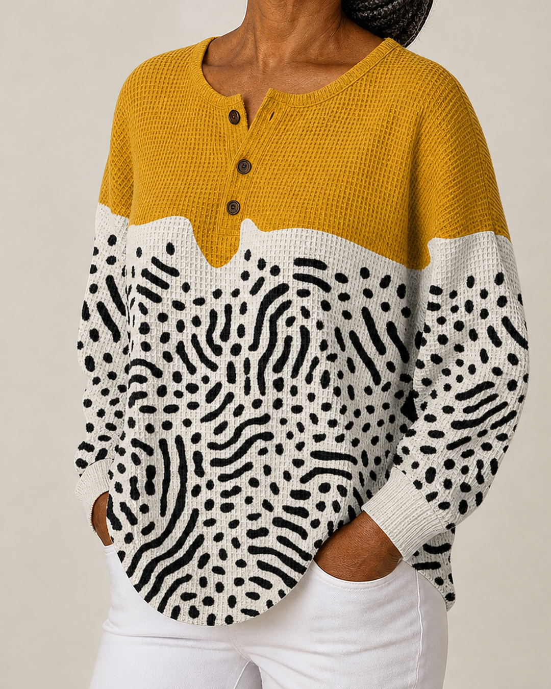 Liv | Scandinavian Button Sweater