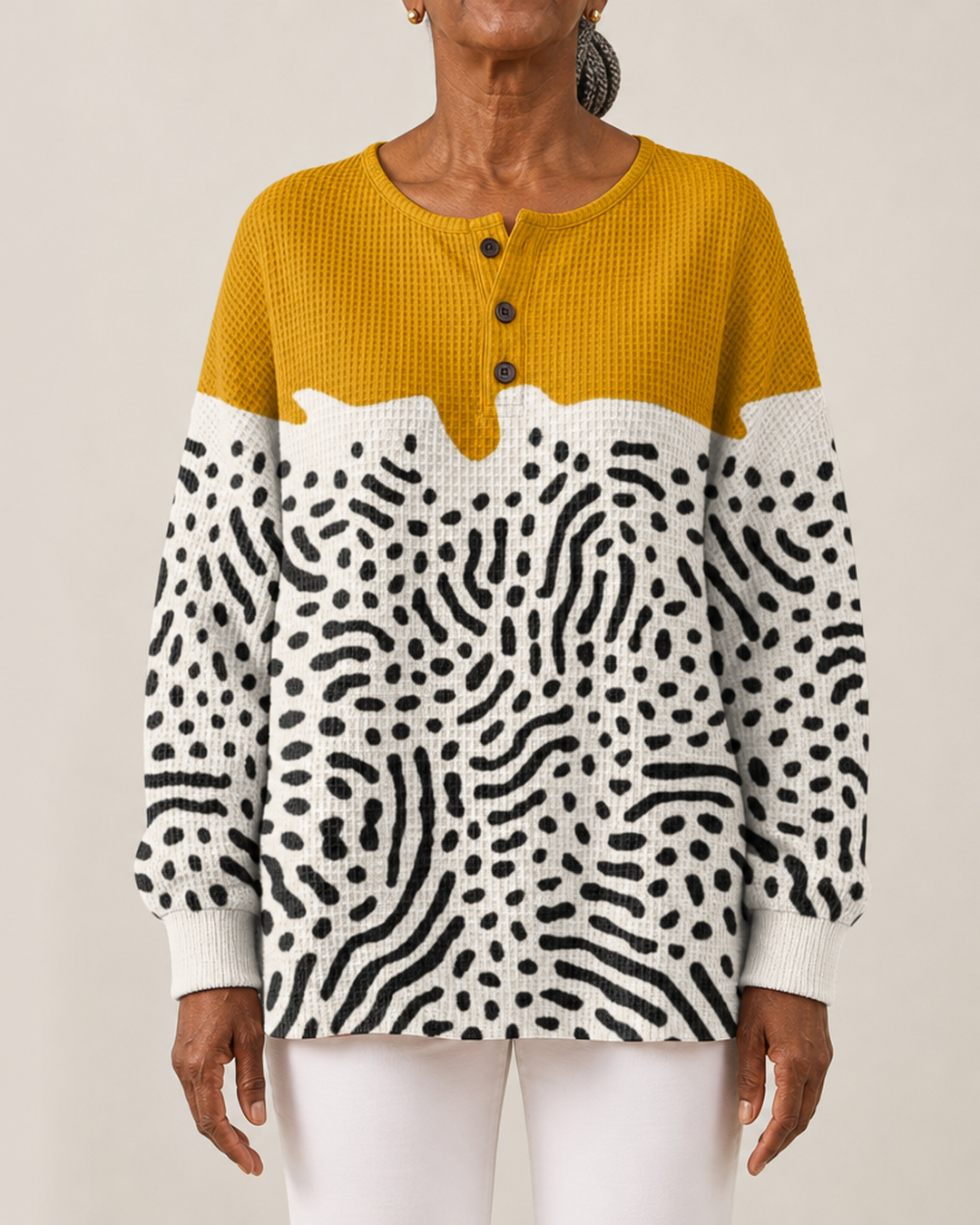 Liv | Scandinavian Button Sweater
