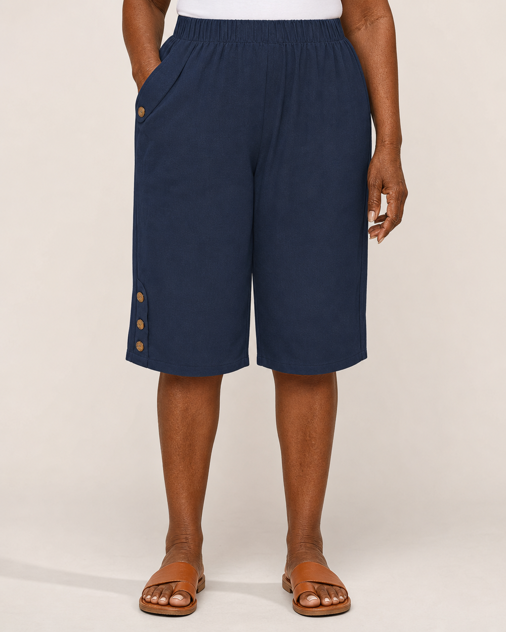 Lolo | Breathable Elegant Shorts — Dark Blue