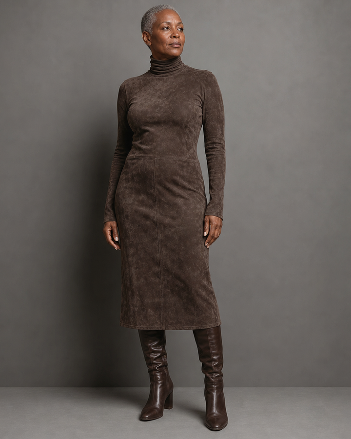 Lorène | Robe Midi Longue Marron