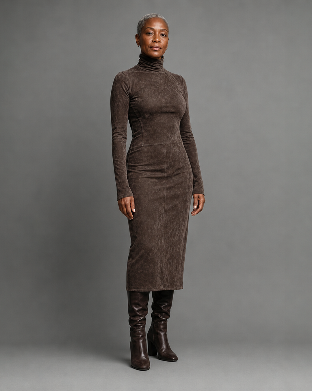 Lorène | Robe Midi Longue Marron