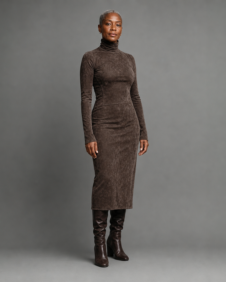 Lorène | Robe Midi Longue Marron