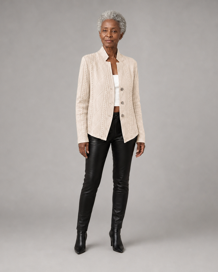 Loretta | Textured Button-Front Cardigan