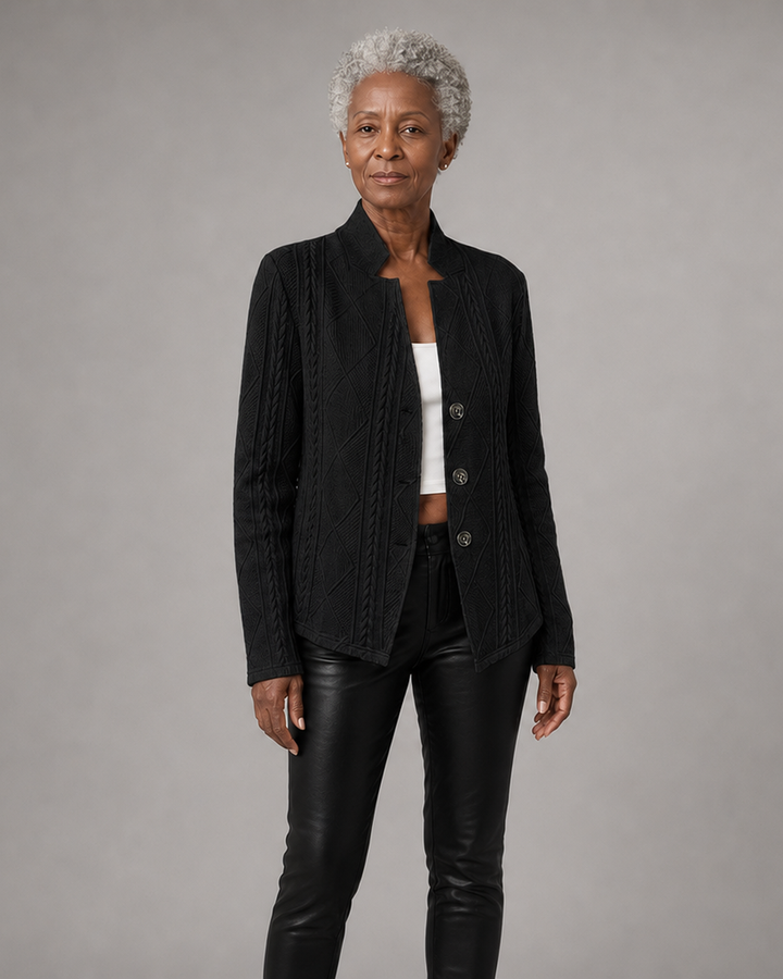 Loretta | Textured Button-Front Cardigan