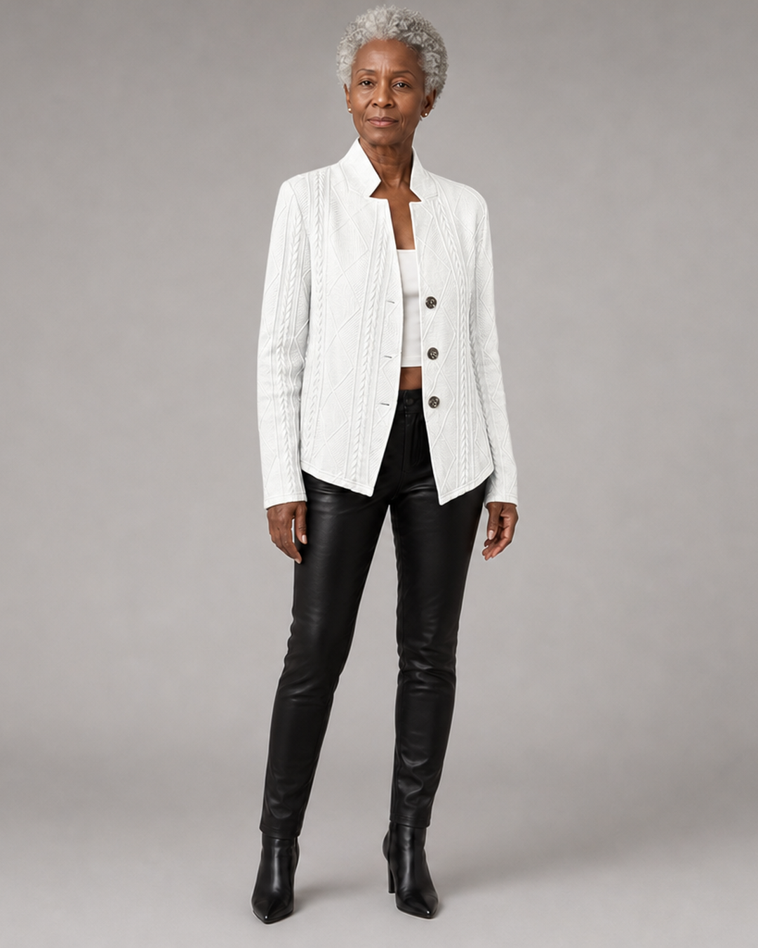 Loretta | Textured Button-Front Cardigan