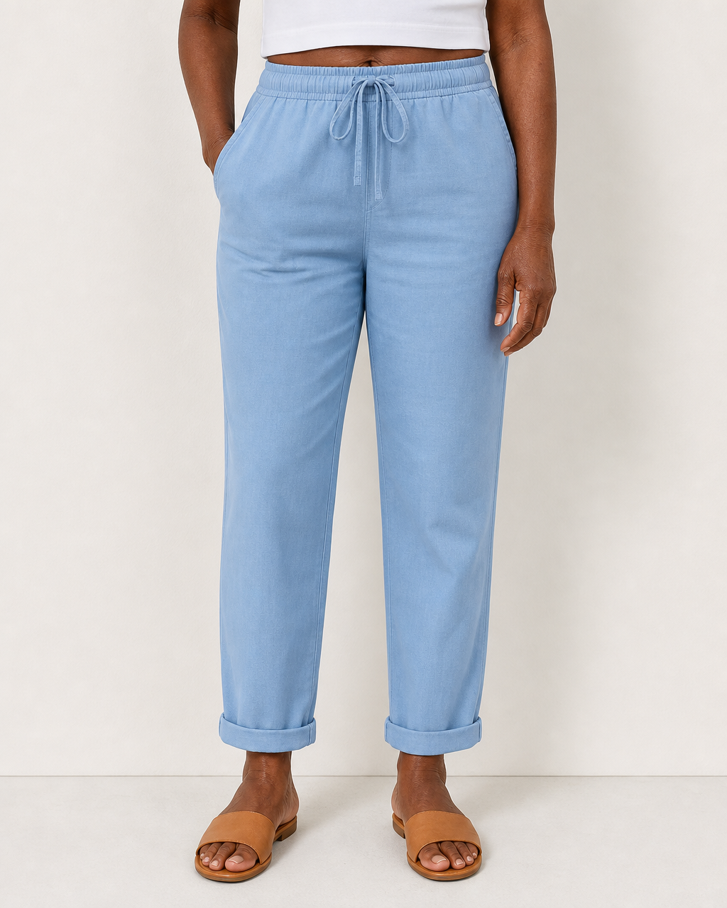 Lori | Elegant Breathable Pants — Light Blue