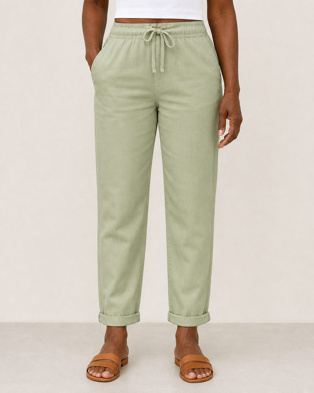 Lori | Elegant Breathable Pants — Light Green
