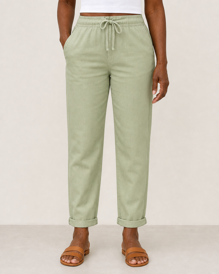Lori | Elegant Breathable Pants — Light Green