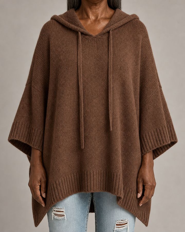 Louise | Brown Poncho Sweater