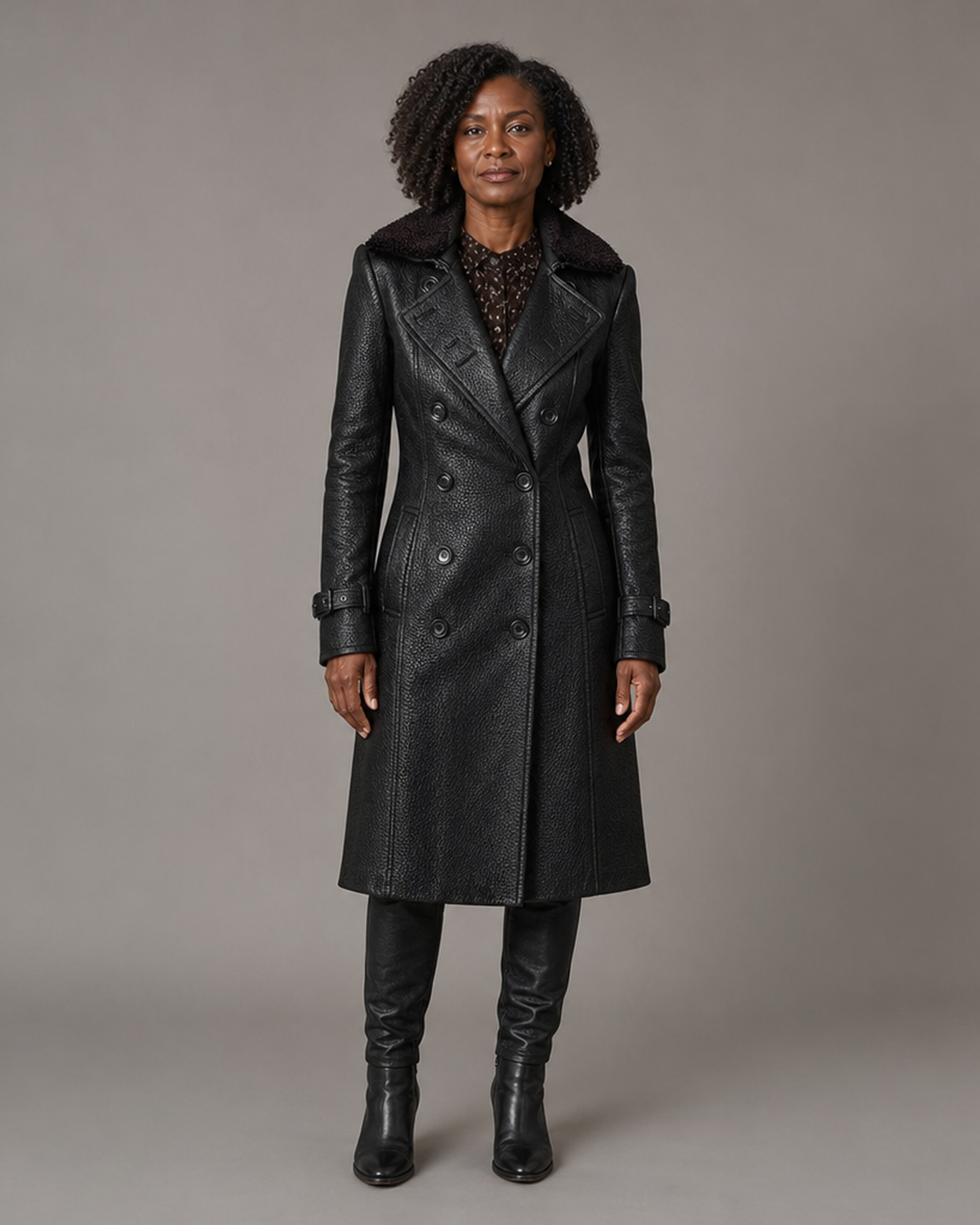 Women | Luxurious Faux Leather Trench Coat