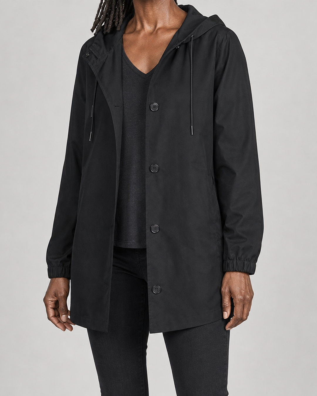 Maisie | Oversized Hooded Button-Front Coat