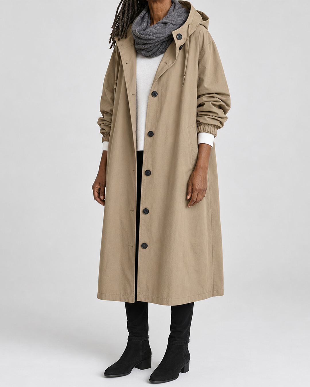 Maisie | Oversized Hooded Button-Front Coat
